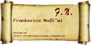 Frankovics Noémi névjegykártya